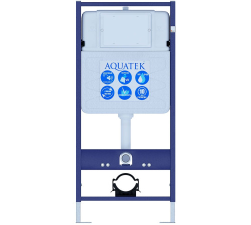 Комплект инсталляции 4 в 1 AQUATEK Поларис (рама INS-0000012, унитаз AQ0700-01, сиденье soft-close, кнопка KDI-0000067) ПОЛАРИС-01-067