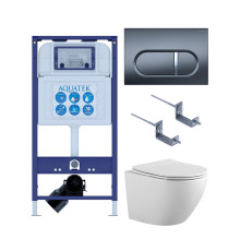 Комплект инсталляции 4 в 1 AQUATEK Европа с унитазом AQ1901-00 и клавишей KDI-0000050 SET AQUATEK ЕВРОПА-050 4в1
