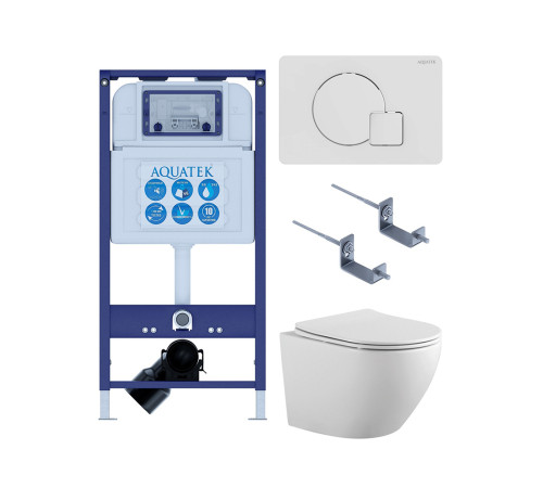 Комплект инсталляции 4 в 1 AQUATEK Европа с унитазом AQ1901-00 и клавишей KDI-0000066 SET AQUATEK ЕВРОПА-066 4в1