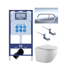 Комплект инсталляции 4 в 1 AQUATEK Европа с унитазом AQ1901-00 и клавишей KDI-0000043 SET AQUATEK ЕВРОПА-043 4в1