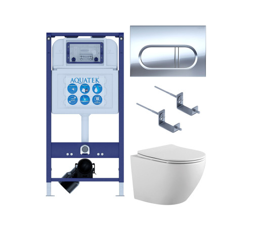 Комплект инсталляции 4 в 1 AQUATEK Европа с унитазом AQ1901-00 и клавишей KDI-0000043 SET AQUATEK ЕВРОПА-043 4в1