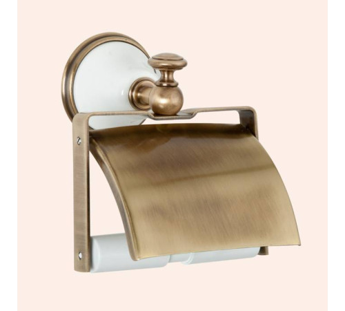 Держатель для туалетной бумаги с крышкой Tiffany World Harmony 219 подвесной белый/бронза TWHA219bi/br