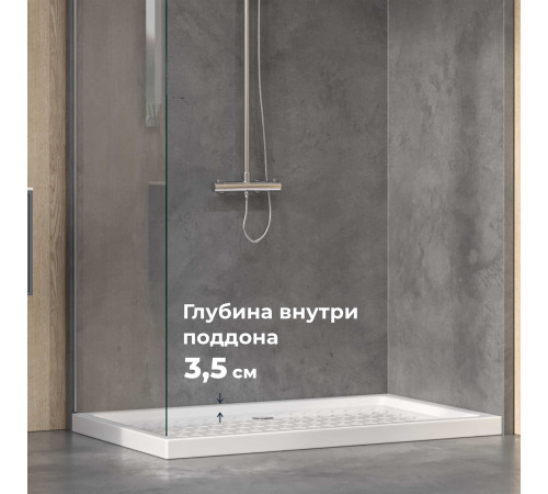 Поддон для душа прямоугольный керамический RGW CR 800x1200 мм глубина 35 мм 19170382-01