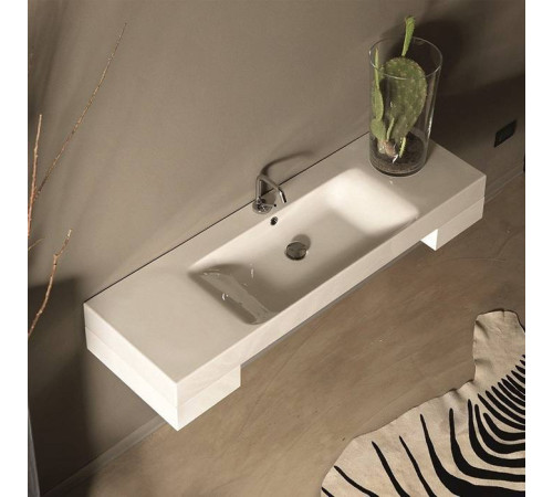 Раковина Kerasan Cento 140х45 см 1 отв. белый 353501