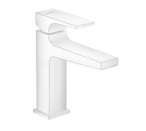 Смеситель для раковины Hansgrohe Metropol 117 мм клапан Push-Open белый матовый 32507700