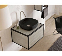 Раковина накладная Scarabeo Glam 400x400x125 мм без отверстия BIOKER Ardesia 1806/49BK