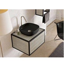 Раковина накладная Scarabeo Glam 400x400x125 мм без отверстия BIOKER Ardesia 1806/49BK