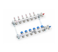 Распределительный коллектор REHAU HKV-D на 9 контуров нержавеющая сталь 12080911002