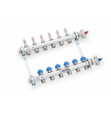 Распределительный коллектор REHAU HKV-D на 9 контуров нержавеющая сталь 12080911002