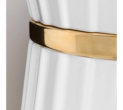 Раковина напольная Oasis Plisse 44х95 см без отверстия с донным клапаном и сифоном золото/белый 0PI440CEOR