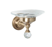 Мыльница подвесная TW Crystal 106 стеклянная бронза с кристаллом Swarovski TWCR106br-sw