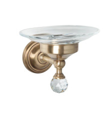 Мыльница подвесная TW Crystal 106 стеклянная бронза с кристаллом Swarovski TWCR106br-sw