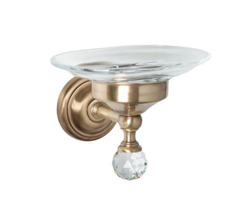 Мыльница подвесная TW Crystal 106 стеклянная бронза с кристаллом Swarovski TWCR106br-sw