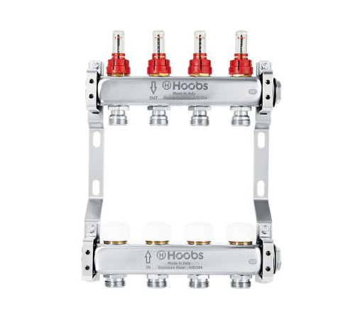 Комплект коллекторов Hoobs из нержавеющей стали с расходомерами 1 x 3/4 8 выходов HB-INCRK-804508