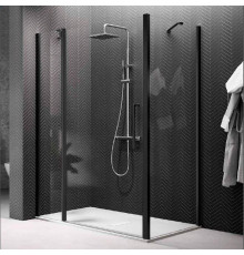 Душевой угол Novellini Young 120х80х200 см прозрачное стекло черный матовый Y22P117-1H/R80LOU450-H/Y2F1B79-1H