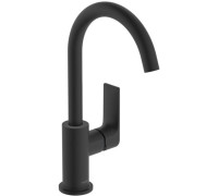 Смеситель для раковины Hansgrohe Rebris E 210 однорычажный с поворотным изливом матовый черный 72576670