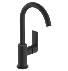 Смеситель для раковины Hansgrohe Rebris E 210 однорычажный с поворотным изливом матовый черный 72576670