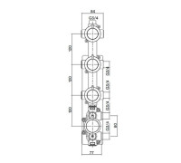 Встраиваемая часть настенного термостатического смесителя Quadro Design IN050