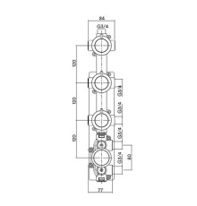 Встраиваемая часть настенного термостатического смесителя Quadro Design IN050