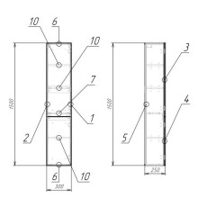 Пенал подвесной Cersanit LARA 30 универсальный белый SB-SL-LAR/Wh
