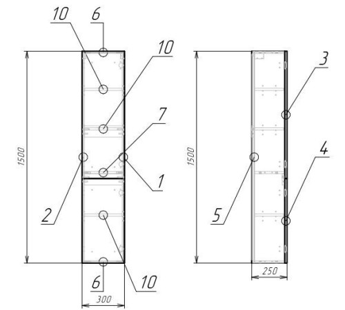 Пенал подвесной Cersanit LARA 30 универсальный белый SB-SL-LAR/Wh