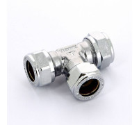 Тройник обжимной хромированный Tiemme 15 мм 1130012