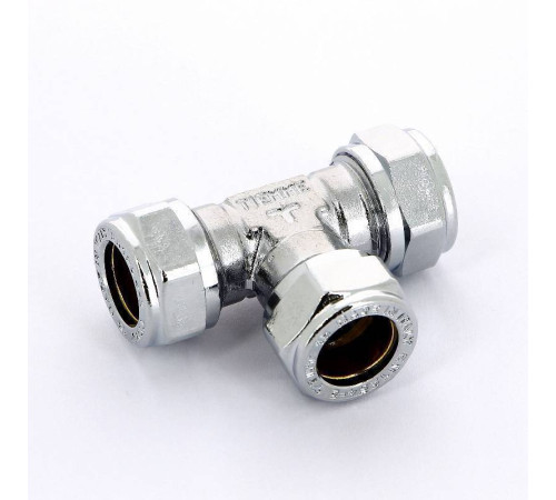 Тройник обжимной хромированный Tiemme 15 мм 1130012