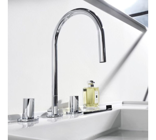 Смеситель для раковины Laufen Kartell 3 отверстия поворотный излив 166 мм хром 3.1233.3.004.220.1