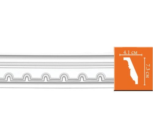 Плинтус потолочный DECOMASTER 95112F гибкий с рисунком 73х41х2400 мм 95112F