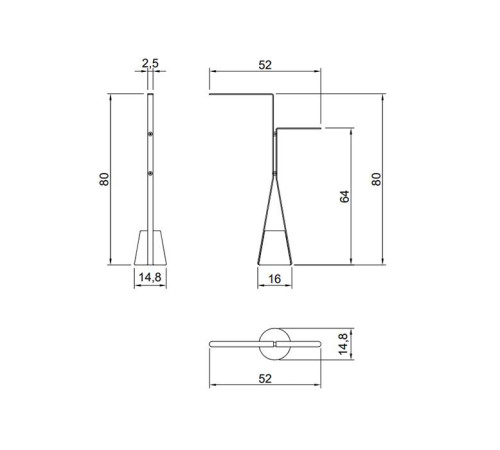 Полотенцедержатель напольный Antonio Lupi Halo 160х520х800 мм HALO3B.5