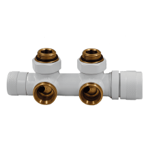 Узел нижнего подключения термостатический Primoclima Armature Lunar угловой левый 1/2 x 3/4 EK белый PCART888AW