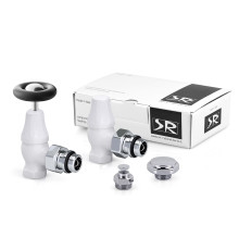 Комплект вентилей SR Rubinetterie Old Style 1/2 угловой с маховиком белый K390-1500VC0A