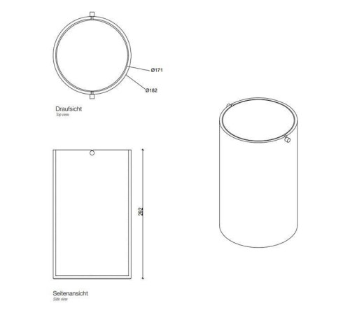 Корзина для бумаги напольная Decor Walther Stone BEMD 185x300 мм белый/сталь полированная 0971154