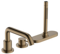 Смеситель на борт ванны hansgrohe Tecturis S на 3 отверстия с sBox шлифованная бронза 73447140