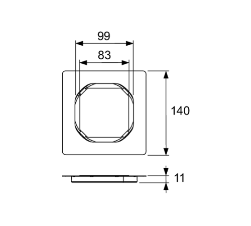 Основа для плитки TECEdrainpoint S 100х100 мм без рамки 3660016