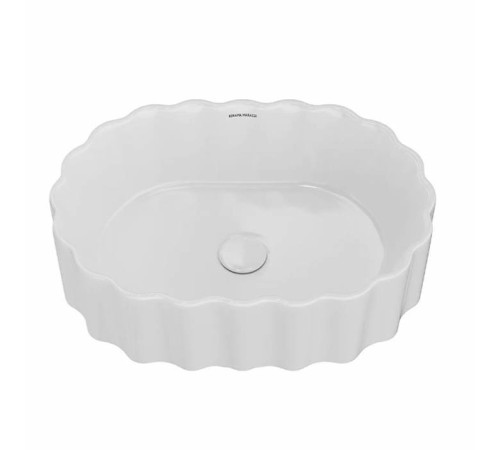 Раковина накладная Kerama Marazzi ArtBasin Conchiglia 50 см без отверстия белый глянец CC.wb.50/WHT