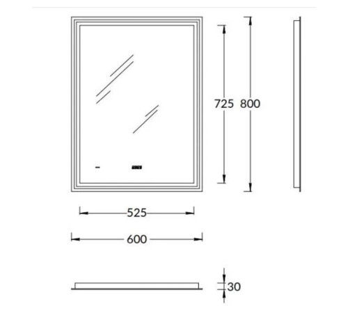 Зеркало Kerama Marazzi Tecno 60х80 см с LED подсветкой и антизапотеванием TE.mi.60