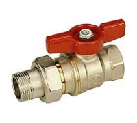 Кран шаровой Giacomini DADO 1 1/4х1 1/4 Н-В с отводом бабочка никелированный R919X009