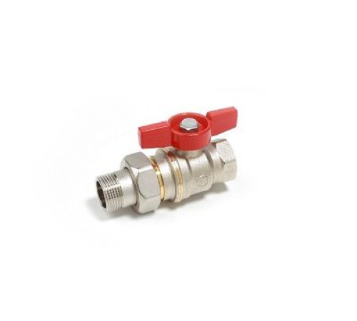 Кран шаровой Giacomini DADO 1/2х1/2 Н-В с отводом бабочка никелированный R919X003