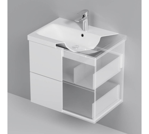 Тумба под раковину подвесная AM.PM Gem 60 см 2 ящика белый глянец M90FHX06022WG