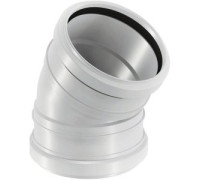Отвод канализационный однораструбный Uponor Decibel 110 мм 30° ПП белый 1000208