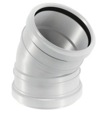 Отвод канализационный однораструбный Uponor Decibel 110 мм 30° ПП белый 1000208