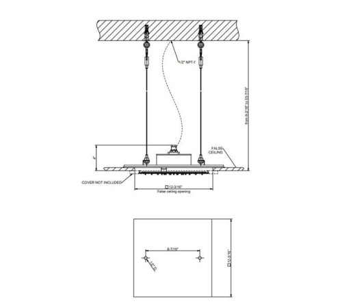 Душевая система встраиваемая Gessi Minimali 35х35 см тропический ливень Mirror Steel 57801#238