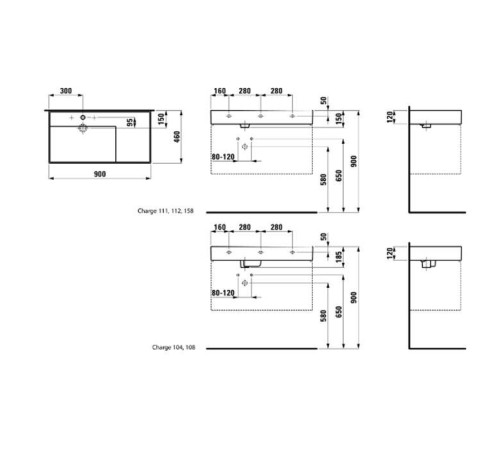 Раковина Laufen Kartell 90x46x12 см 1 отверстие без перелива белая 8.1033.8.000.111.1