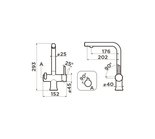 Смеситель для кухни Omoikiri Hotaru с подключением фильтра хром/ваниль 4994052