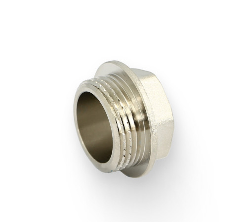 Заглушка Stout 1/2 НР со шляпкой под плоскую прокладку никелированная SFT-0016-000012