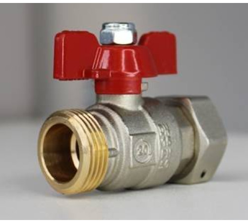 Кран шаровой Elsen с накидной гайкой и пломбировкой 1 НВ ручка-бабочка EV10.4201