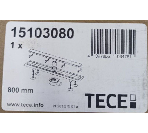 Комплект для монтажа дренажного канала TECE 2 в 1 800 мм с лотком tile 15103080