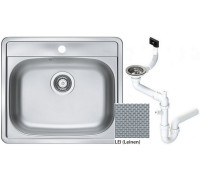 Мойка кухонная Alveus More 10 врезная 560х500х166 мм декор с сифоном 1103106