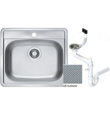 Мойка кухонная Alveus More 10 врезная 560х500х166 мм декор с сифоном 1103106